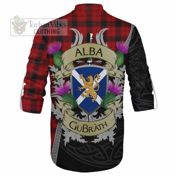 Ewing Tartan Family Crest Ghillie Kilt Shirt Lion Rampant Royal Thistle Shield Celtic Inspired - Tartan Vibes Clothing