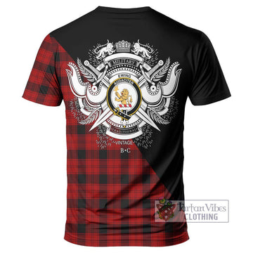 Ewing Tartan T-Shirt with Family Crest and Military Logo Style