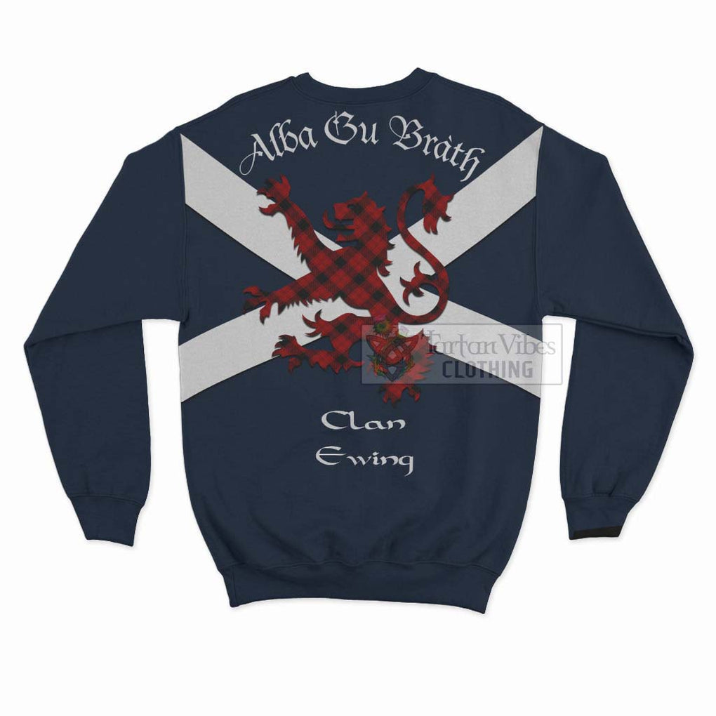 Tartan Vibes Clothing Ewing Tartan Lion Rampant Sweatshirt – Proudly Display Your Heritage with Alba Gu Brath and Clan Name