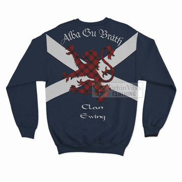 Ewing Tartan Lion Rampant Sweatshirt  Proudly Display Your Heritage with Alba Gu Brath and Clan Name