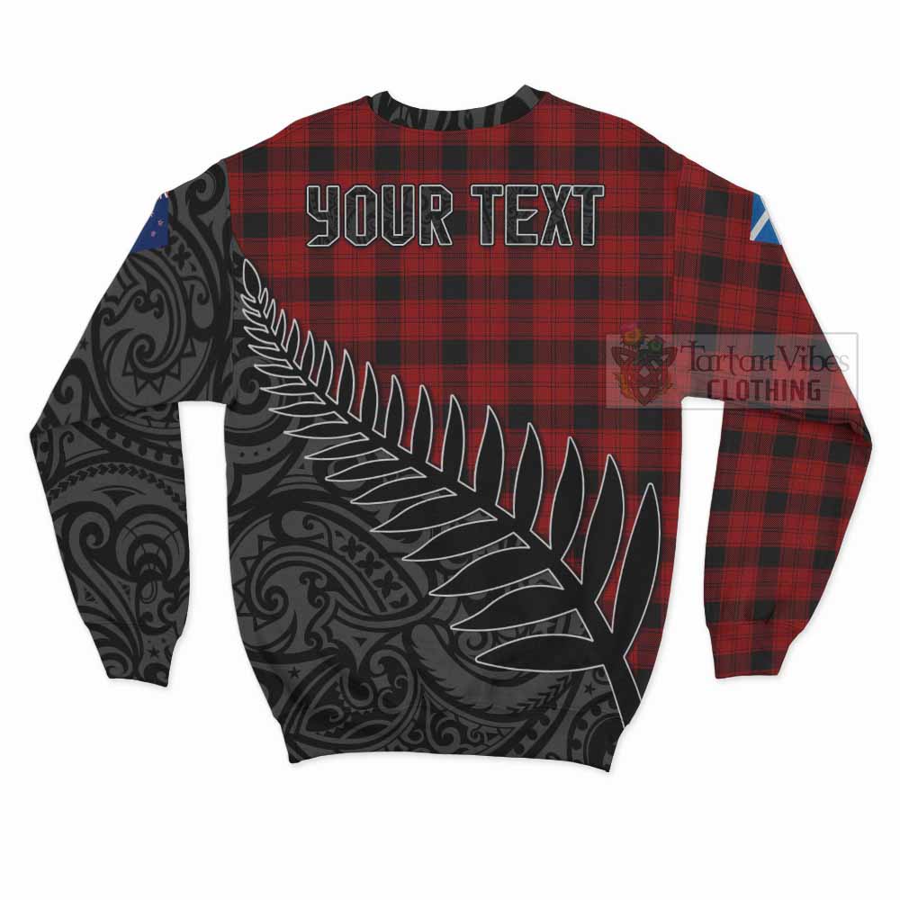 Tartan Vibes Clothing Ewing Crest Tartan Sweatshirt with New Zealand Silver Fern Half Style