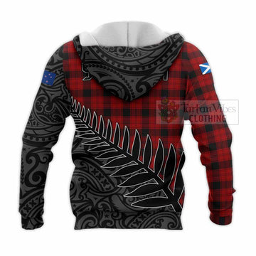 Ewing Crest Tartan Knitted Hoodie with New Zealand Silver Fern Half Style