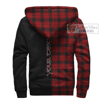 Ewing Tartan Sherpa Hoodie with Family Crest and Half Of Me Style