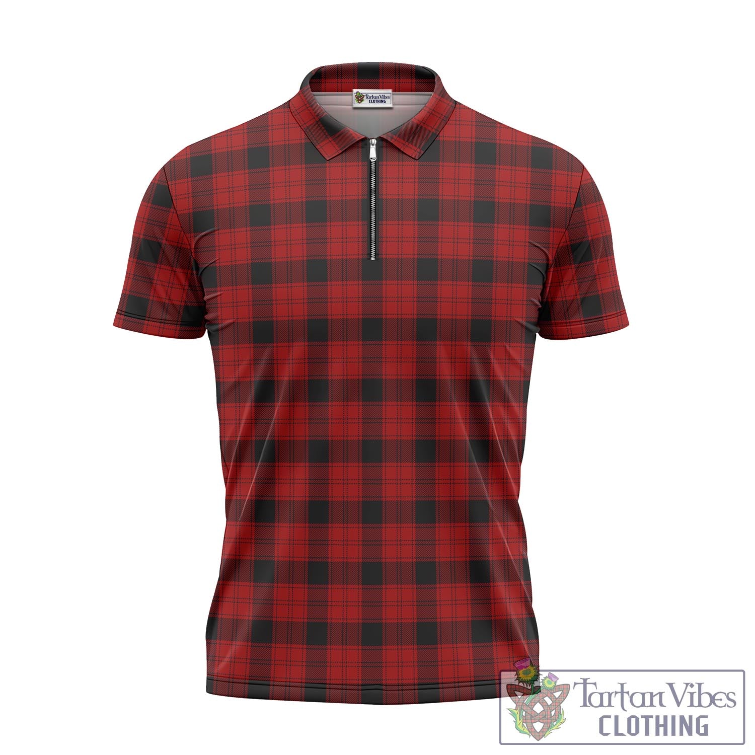 Tartan Vibes Clothing Ewing Tartan Zipper Polo Shirt