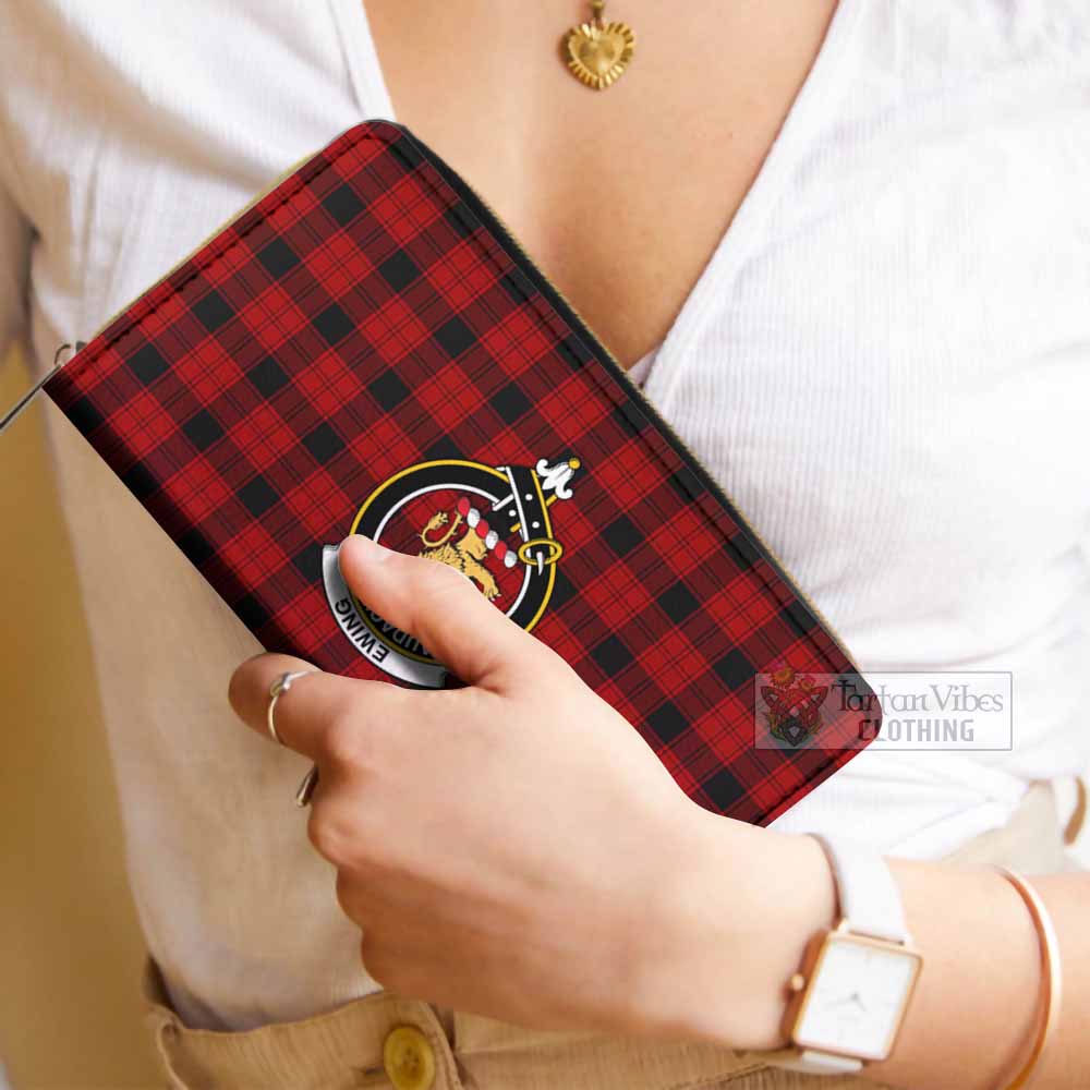 Ewing Tartan Women's Leather Wallet with Family Crest - Tartan Vibes Clothing