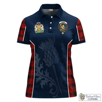 Ewing Tartan Women's Polo Shirt with Family Crest and Scottish Thistle Vibes Sport Style