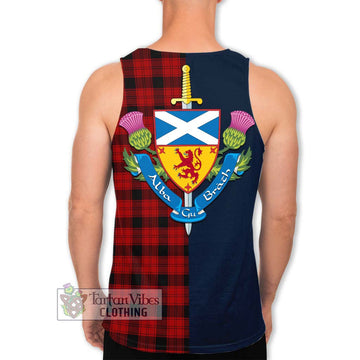 Ewing Tartan Men's Tank Top Alba with Scottish Lion Royal Arm Half Style