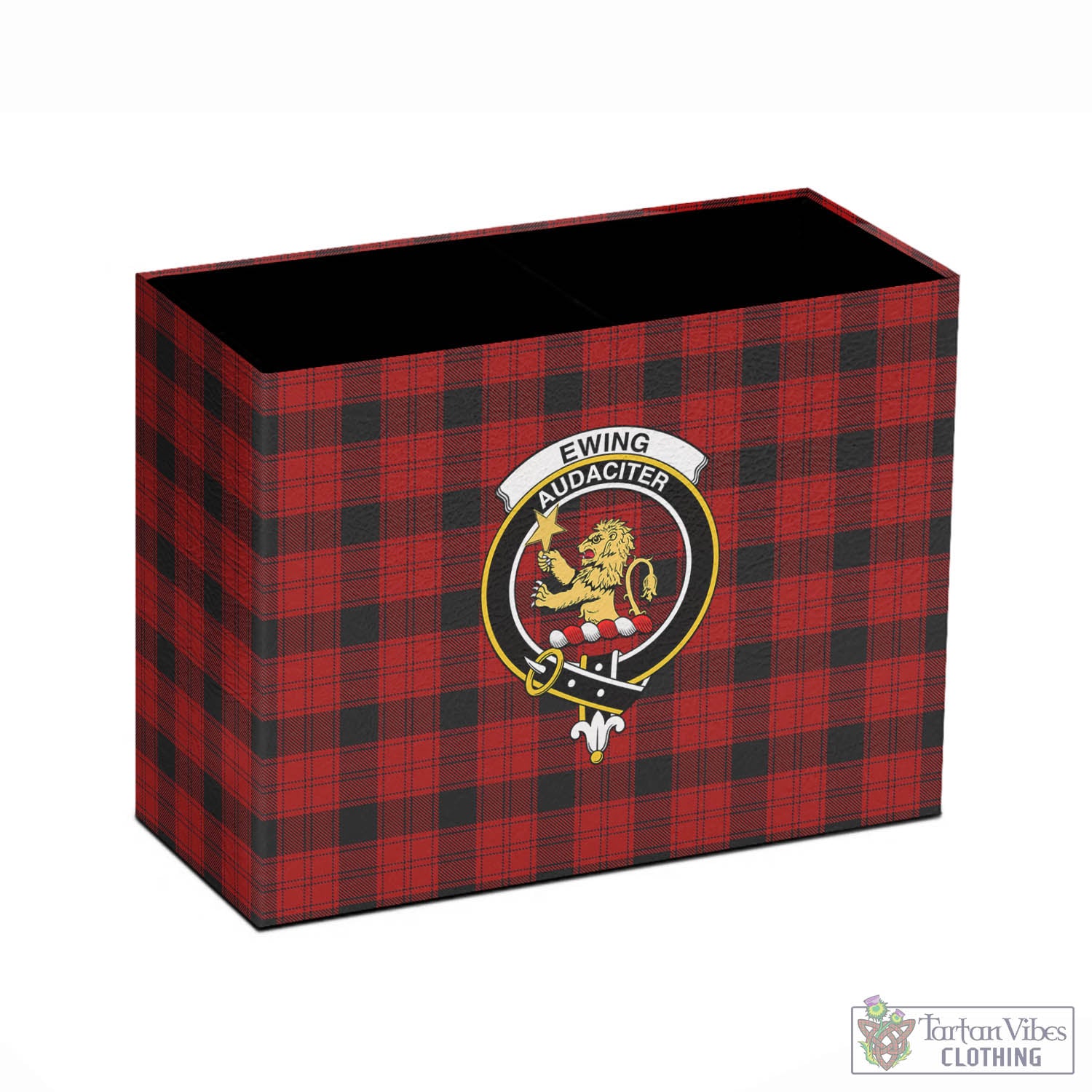 Tartan Vibes Clothing Ewing Tartan Pen Holder with Family Crest