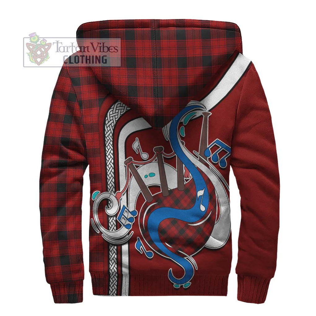 Ewing Tartan Sherpa Hoodie with Epic Bagpipe Style - Tartanvibesclothing Shop