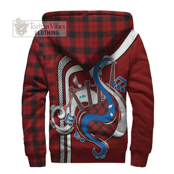 Ewing Tartan Sherpa Hoodie with Epic Bagpipe Style