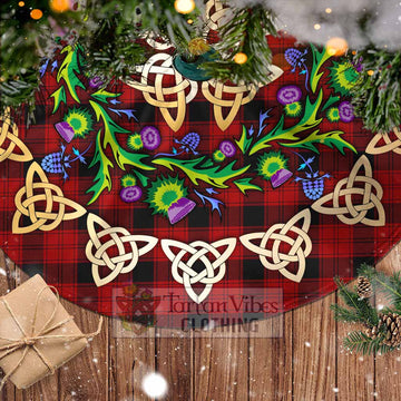 Ewing Tartan Christmas Tree Skirt with Thistle Celtic Knot Style