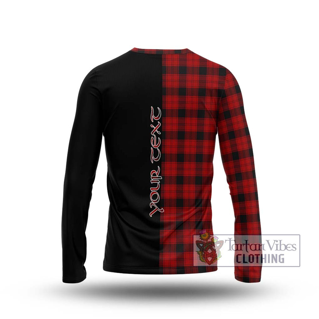 Ewing Tartan Long Sleeve T-Shirt with Family Crest and Half Of Me Style - Tartanvibesclothing Shop