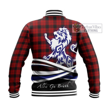 Ewing Tartan Baseball Jacket with Alba Gu Brath Regal Lion Emblem