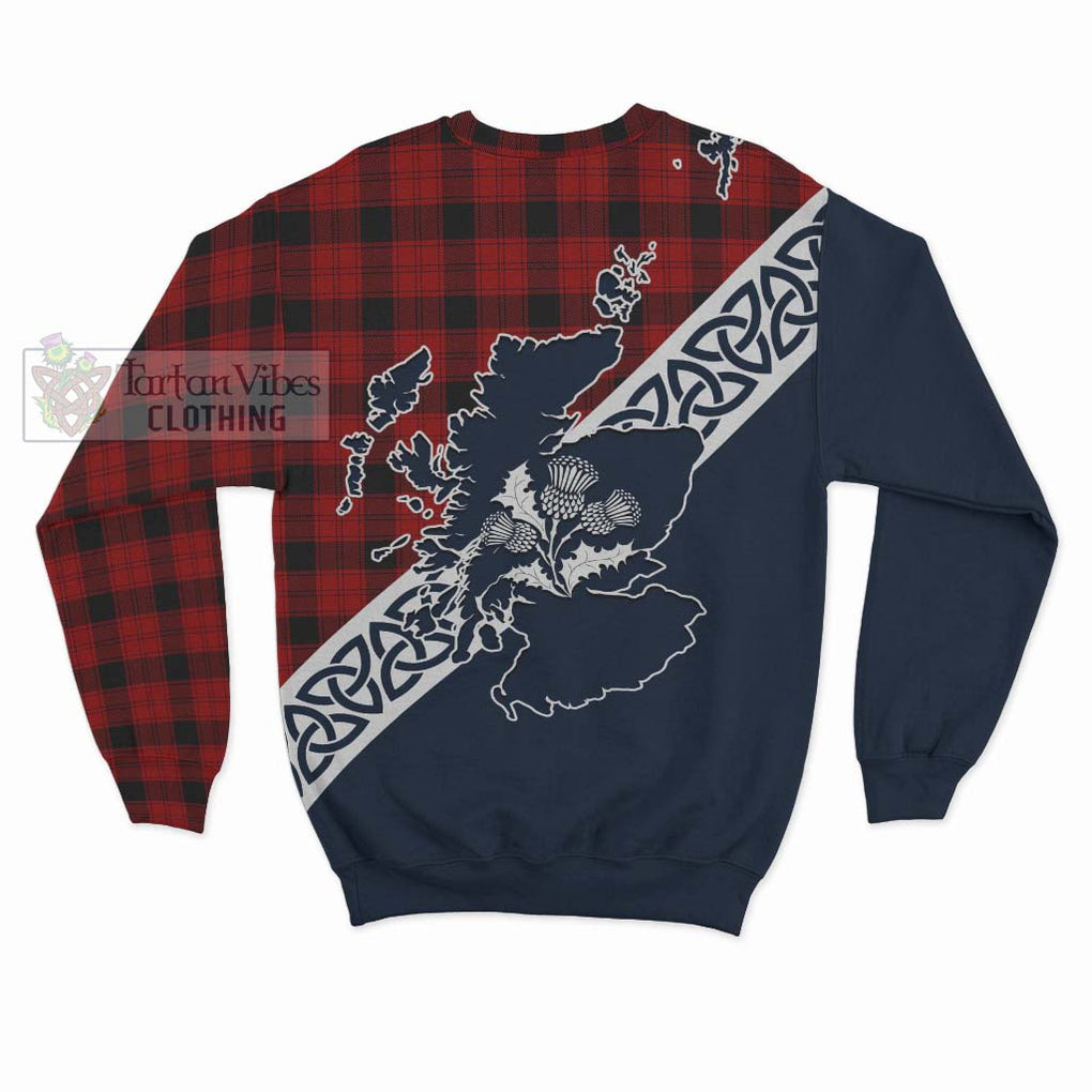 Tartan Vibes Clothing Ewing Tartan Sweatshirt Featuring Thistle and Scotland Map