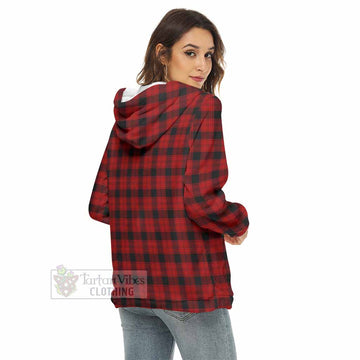 Ewing Tartan Women's Borg  Half Zip Fleece Hoodie