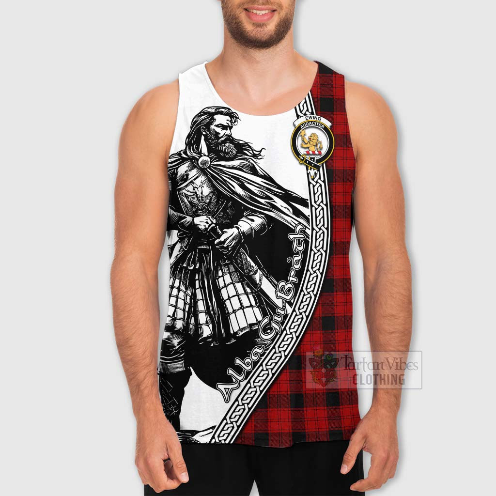 Ewing Tartan Clan Crest Men's Tank Top with Highlander Warrior Celtic Style - Tartan Vibes Clothing