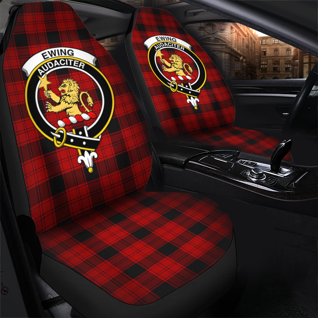 Ewing Tartan Car Seat Cover with Family Crest - Tartanvibesclothing