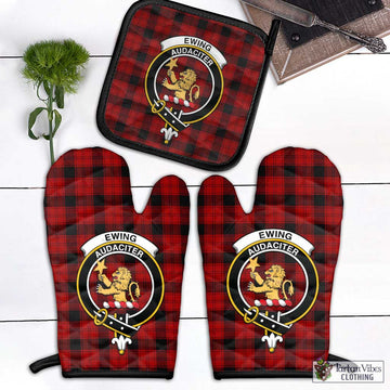 Ewing Tartan Combo Oven Mitt & Pot-Holder with Family Crest