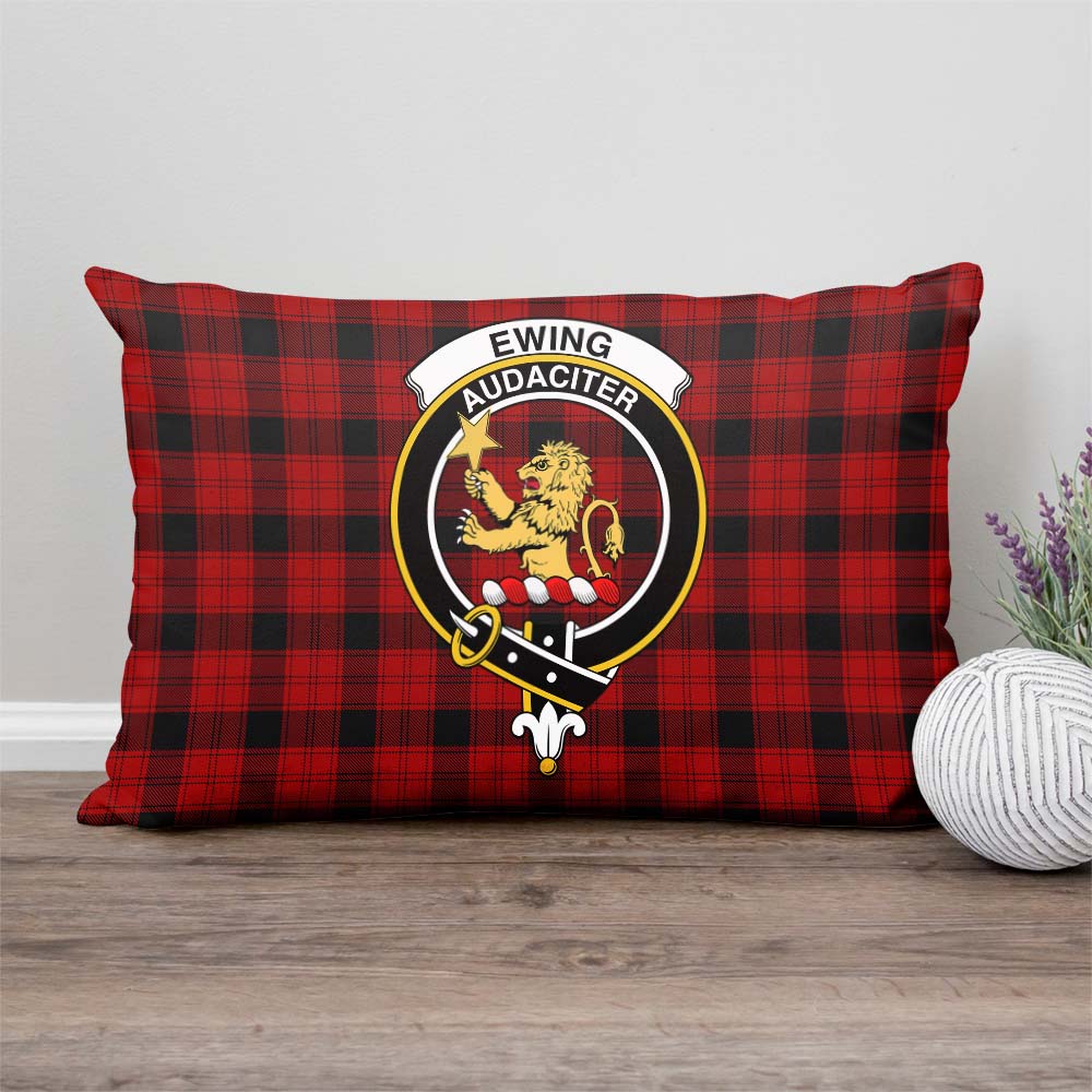 Ewing Tartan Pillow Cover with Family Crest Rectangle Pillow Cover - Tartanvibesclothing