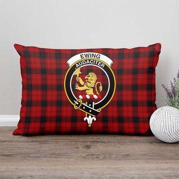 Ewing Tartan Pillow Cover with Family Crest