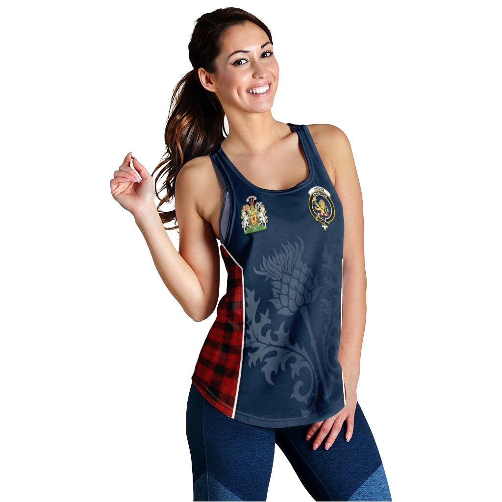 Tartan Vibes Clothing Ewing Tartan Women's Racerback Tanks with Family Crest and Scottish Thistle Vibes Sport Style