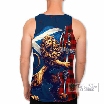 Ewing Tartan Family Crest Men's Tank Top with Scottish Majestic Lion