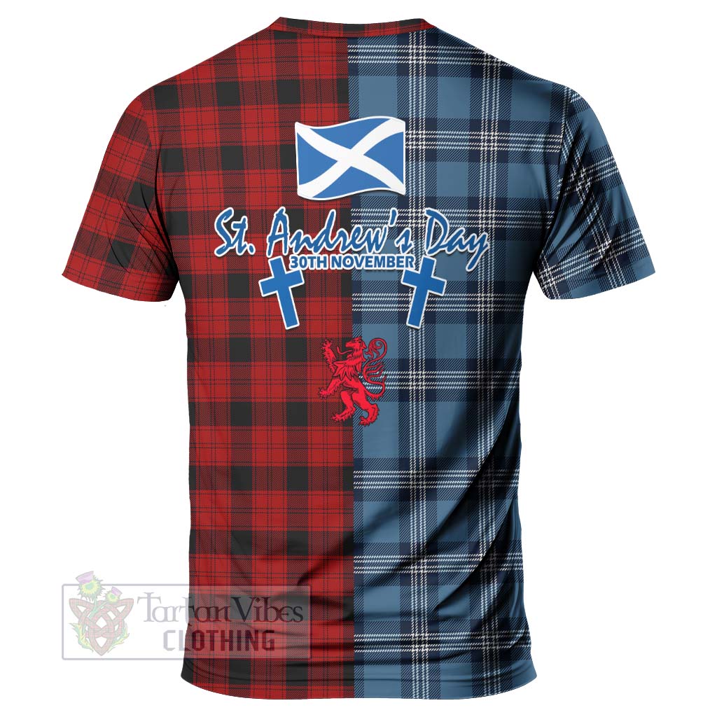 Tartan Vibes Clothing Ewing Tartan T-Shirt Happy St. Andrew's Day Half Tartan Style