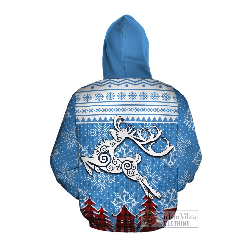 Ewing Clan Christmas Cotton Hoodie Celtic Reindeer Style Pullover Hoodie - Tartan Vibes Clothing