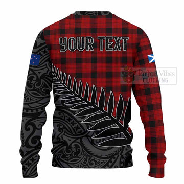 Ewing Crest Tartan Knitted Sweater with New Zealand Silver Fern Half Style