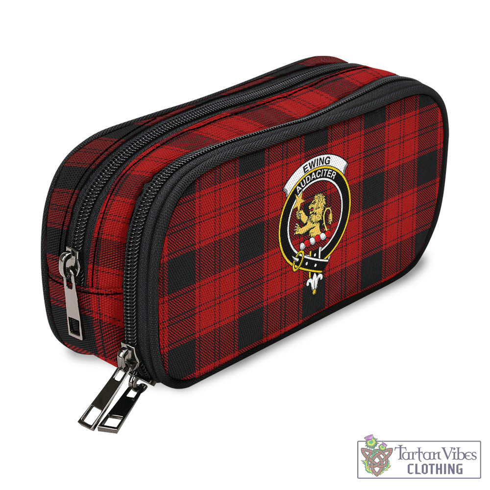 Tartan Vibes Clothing Ewing Tartan Pen and Pencil Case with Family Crest