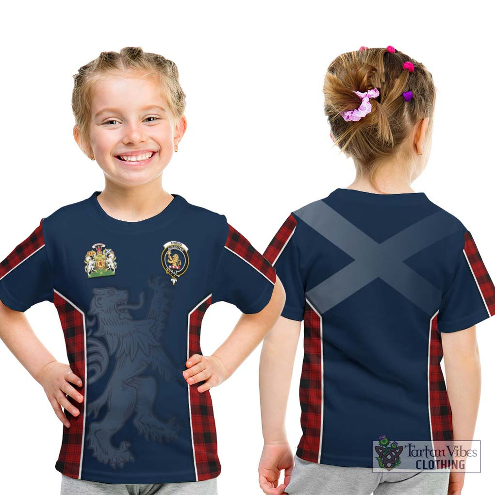 Ewing Tartan Kid T-Shirt with Family Crest and Lion Rampant Vibes Sport Style - Tartan Vibes Clothing