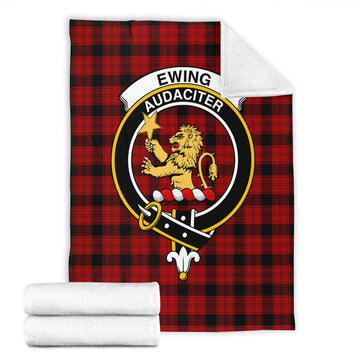 Ewing Tartan Blanket with Family Crest