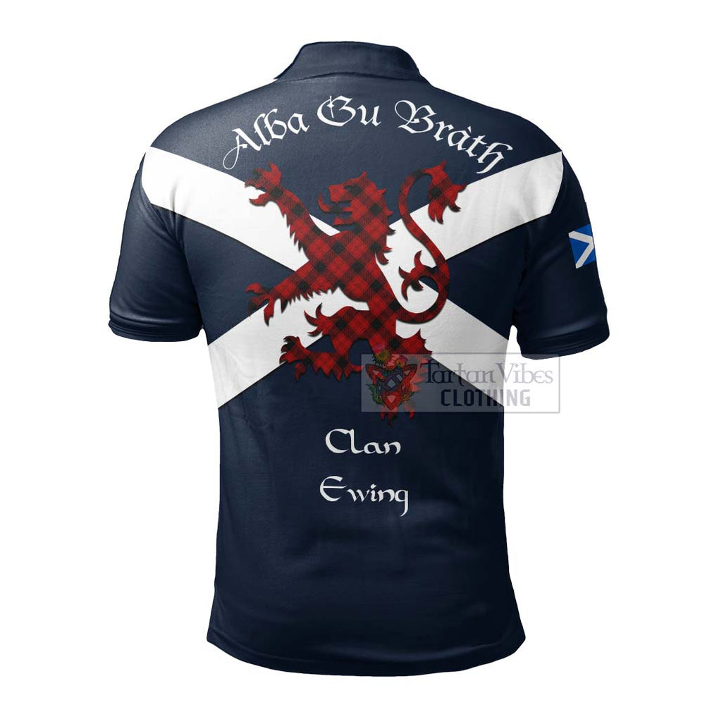 Tartan Vibes Clothing Ewing Tartan Lion Rampant Polo Shirt – Proudly Display Your Heritage with Alba Gu Brath and Clan Name