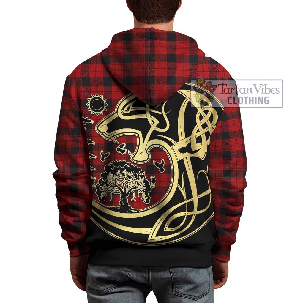 Ewing Tartan Hoodie with Family Crest Celtic Wolf Style - Tartan Vibes Clothing