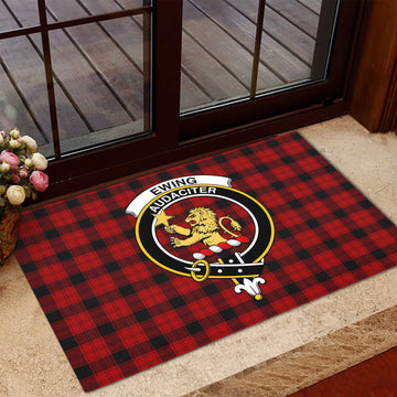 Ewing Tartan Door Mat with Family Crest