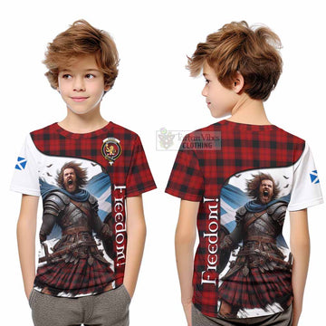 Ewing Crest Tartan Kid T-Shirt Inspired by the Freedom of Scottish Warrior