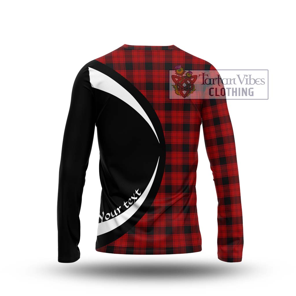 Ewing Tartan Long Sleeve T-Shirt with Family Crest Circle Style - Tartan Vibes Clothing