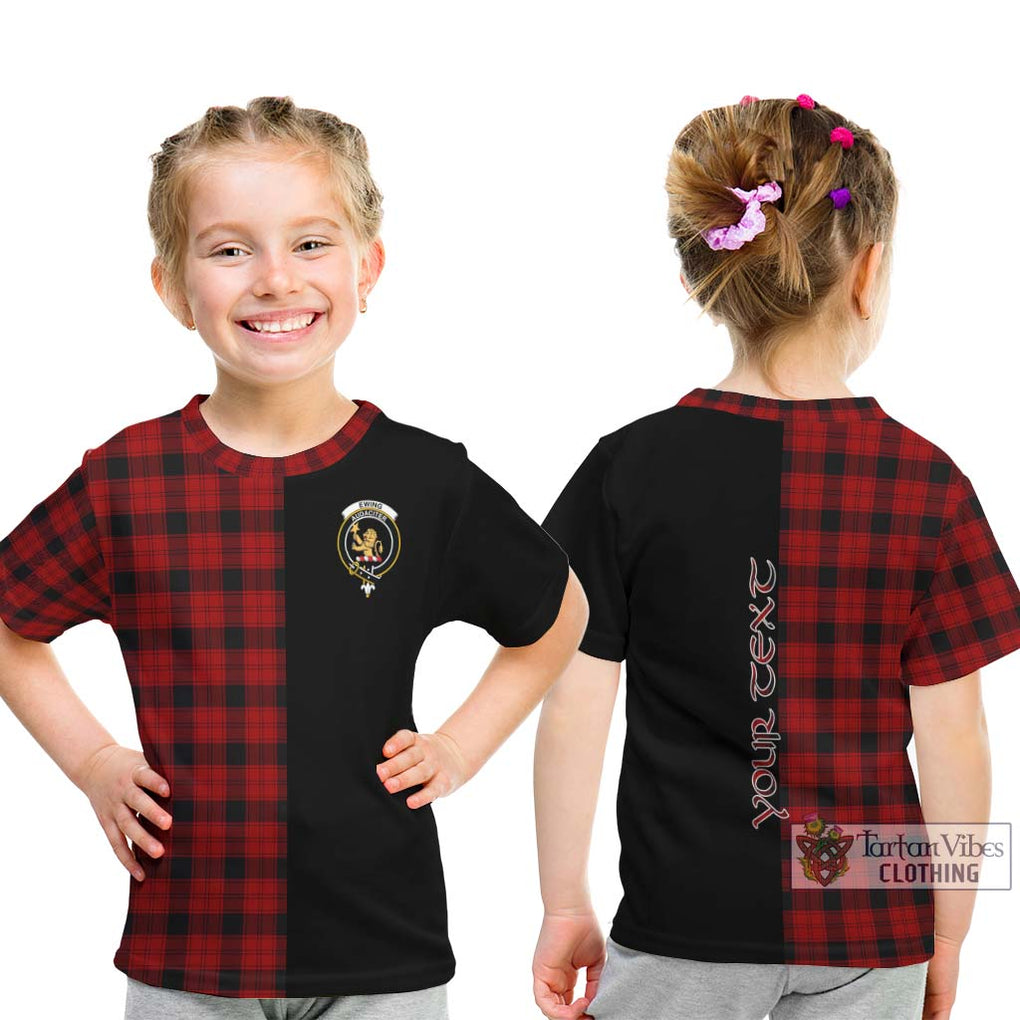 Ewing Tartan Kid T-Shirt with Family Crest and Half Of Me Style - Tartanvibesclothing Shop