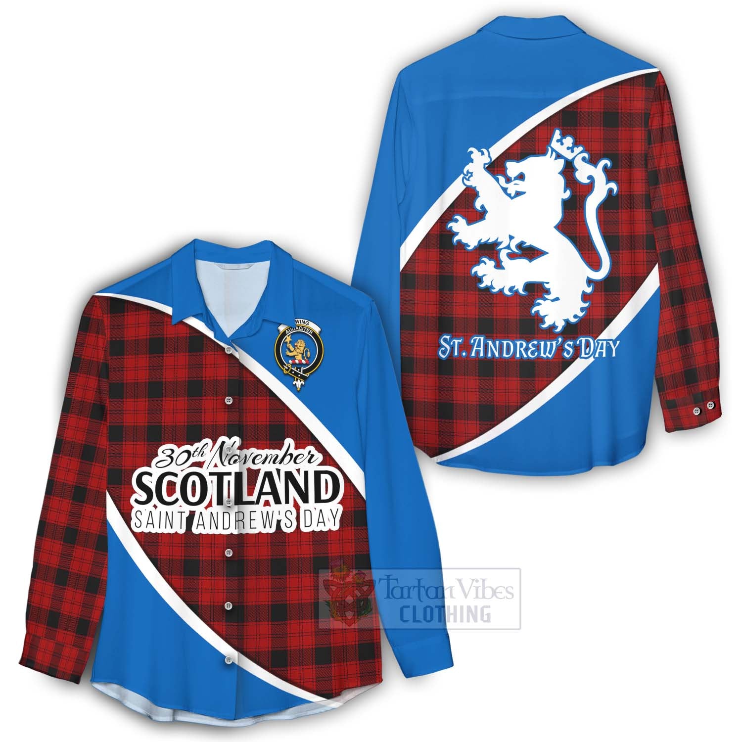 Tartan Vibes Clothing Ewing Family Crest Tartan Women's Casual Shirt Celebrate Saint Andrew's Day in Style