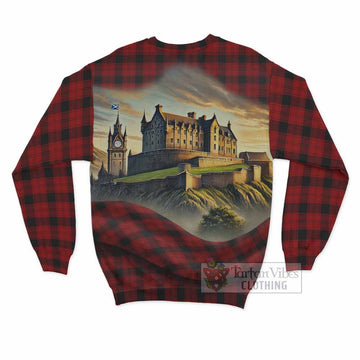 Ewing Tartan Family Crest Sweatshirt with Scottish Ancient Castle Style - Tartan Vibes Clothing