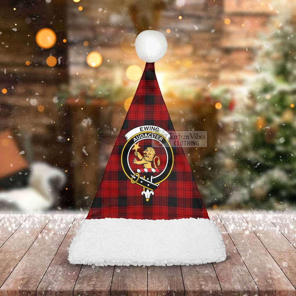 Tartan Vibes Clothing Ewing Tartan Christmas Santa Hats with Family Crest