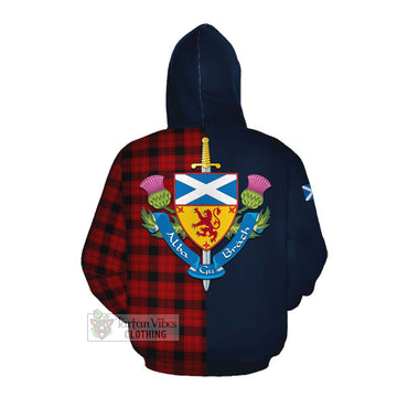 Ewing Tartan Cotton Hoodie Alba with Scottish Lion Royal Arm Half Style