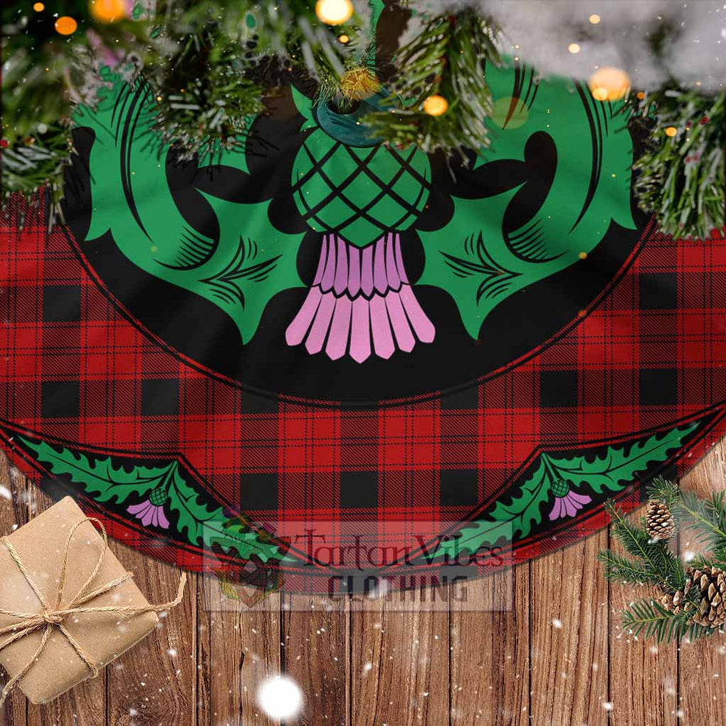 Tartan Vibes Clothing Ewing Tartan Christmas Tree Skirt Scottish Thistle Style