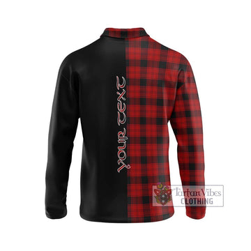 Ewing Tartan Long Sleeve Polo Shirt with Family Crest and Half Of Me Style