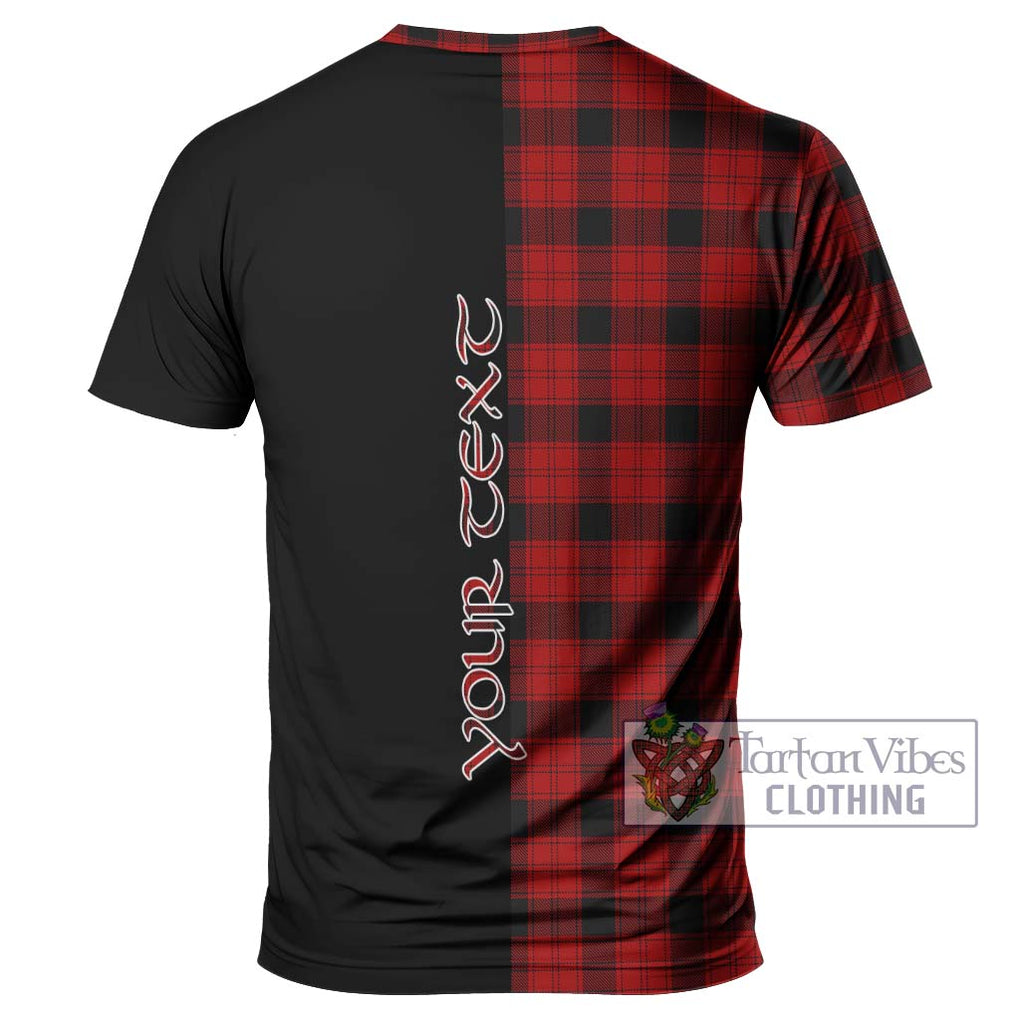 Ewing Tartan T-Shirt with Family Crest and Half Of Me Style - Tartanvibesclothing Shop