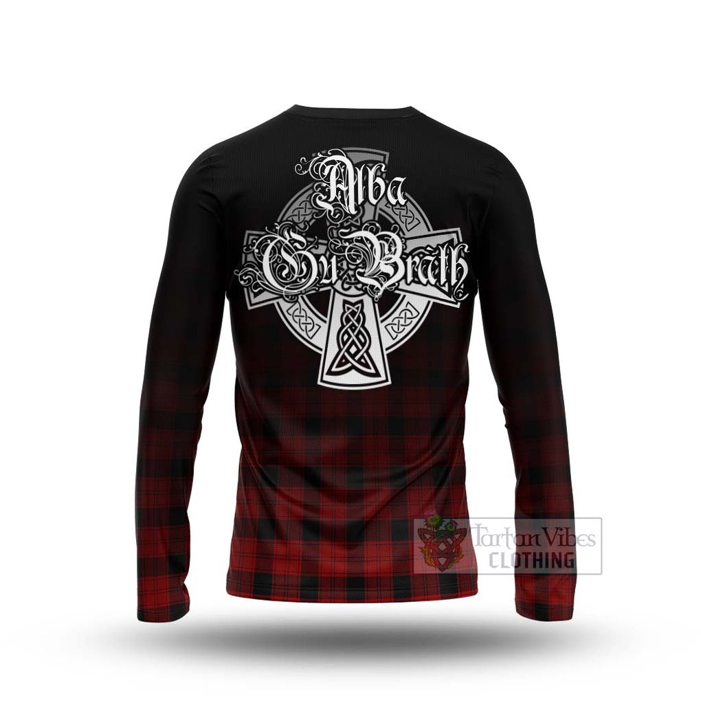 Tartan Vibes Clothing Ewing Tartan Long Sleeve T-Shirt Featuring Alba Gu Brath Family Crest Celtic Inspired