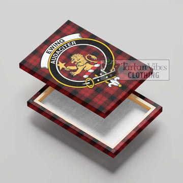 Ewing Tartan Canvas Print Wall Art with Family Crest