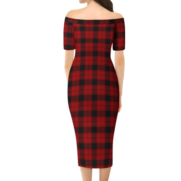 Ewing Tartan Off Shoulder Lady Dress