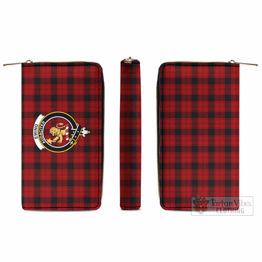 Ewing Tartan Women's Leather Wallet with Family Crest - Tartan Vibes Clothing