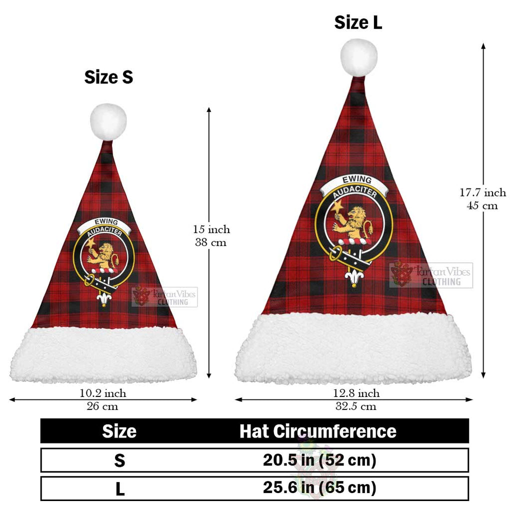 Tartan Vibes Clothing Ewing Tartan Christmas Santa Hats with Family Crest